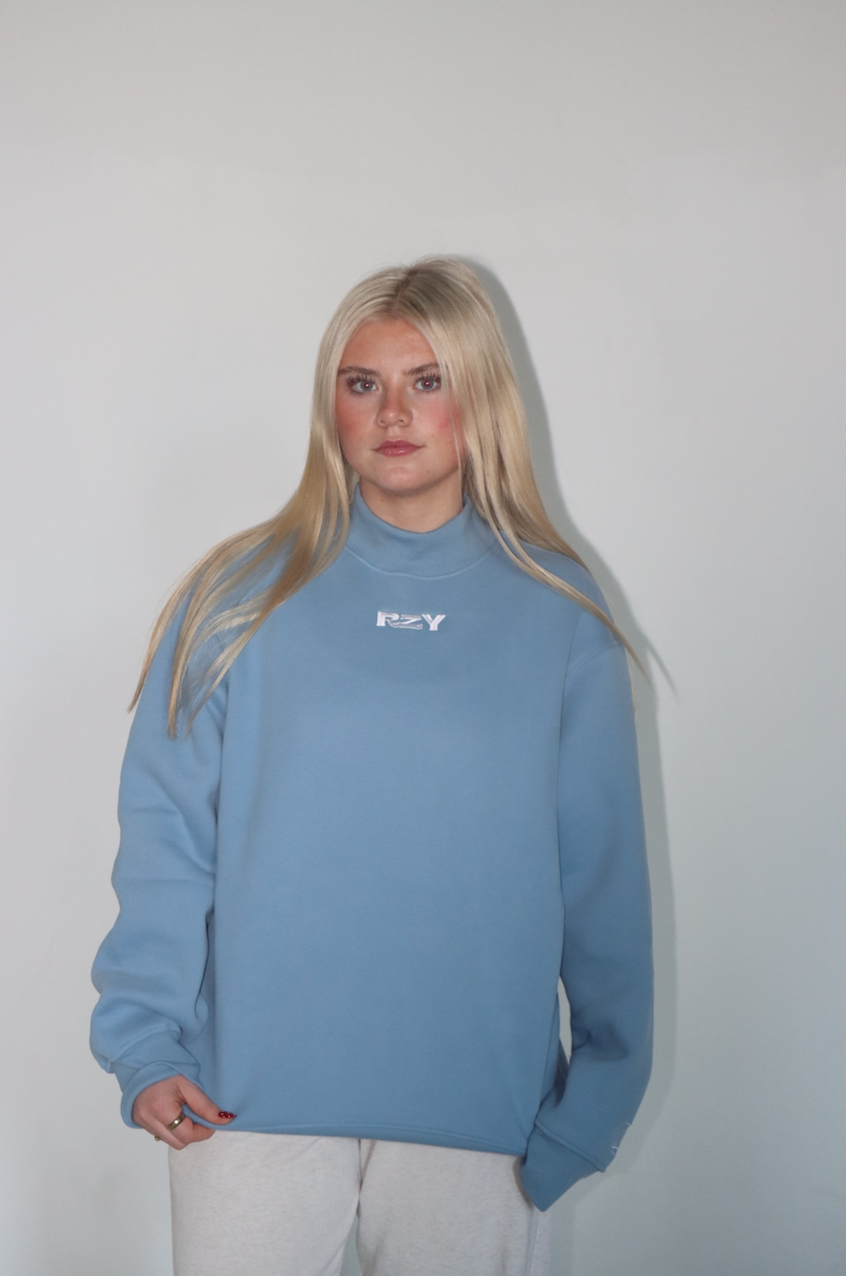 BLUE RZY MOCK NECK – RZY Wear