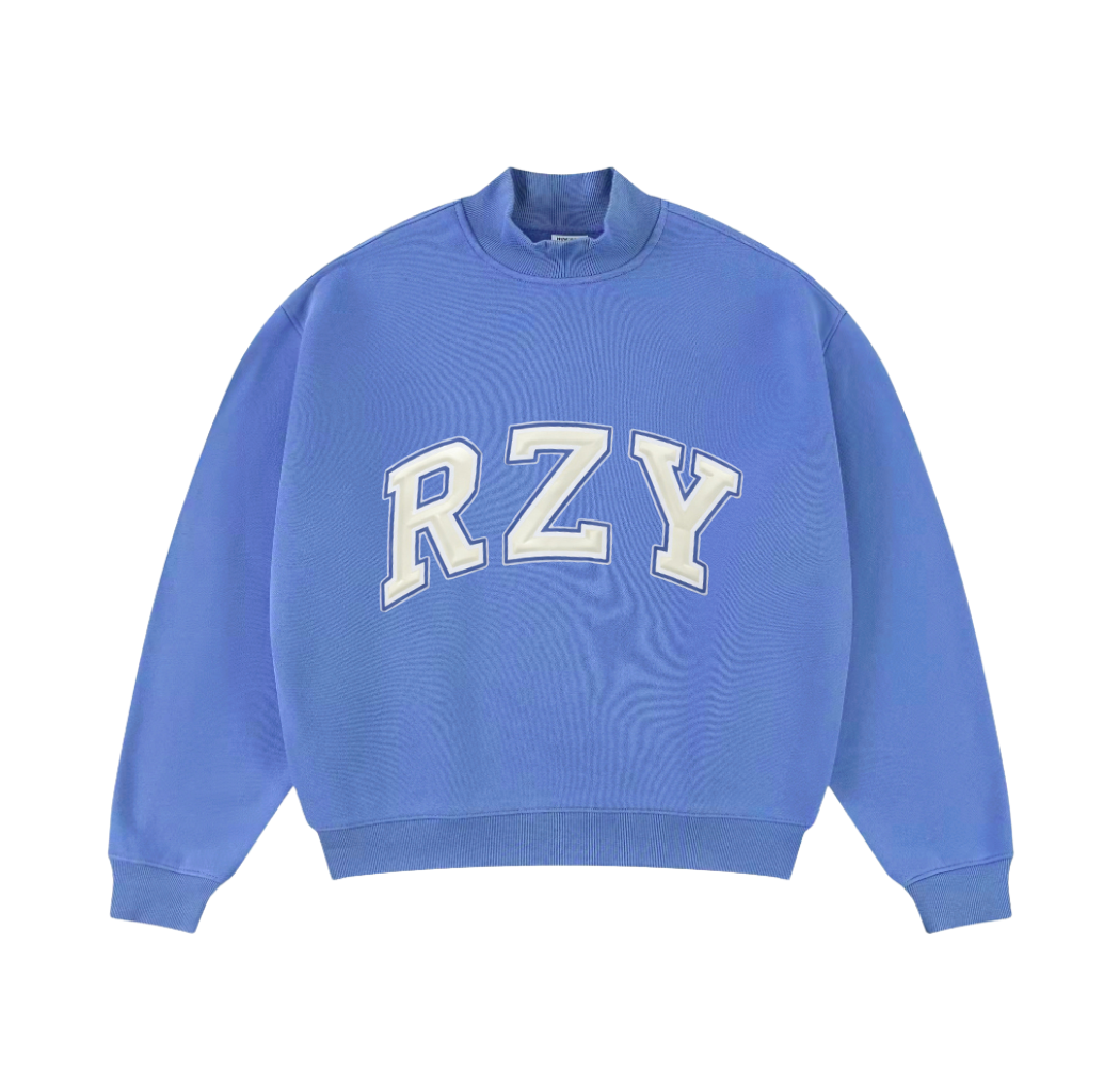 BLUE VARSITY RZY MOCK NECK