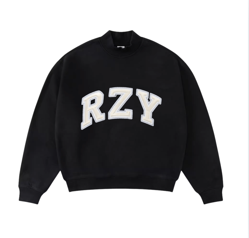 BLACK VARSITY RZY MOCK NECK