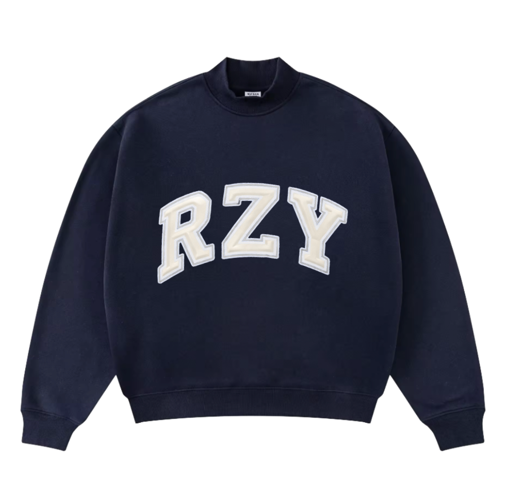 NAVY VARSITY RZY MOCK NECK