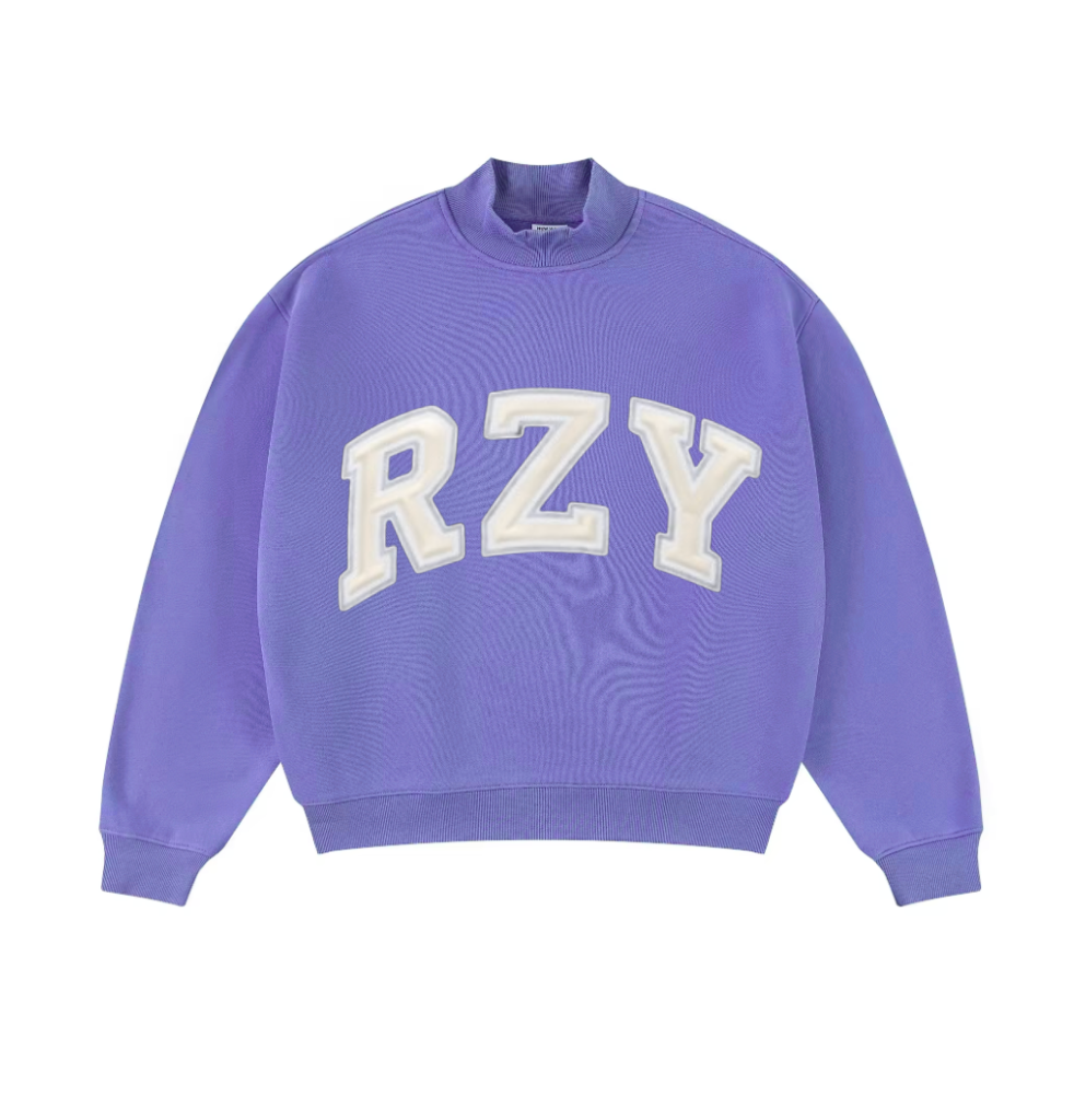 PURPLE VARSITY RZY MOCK NECK